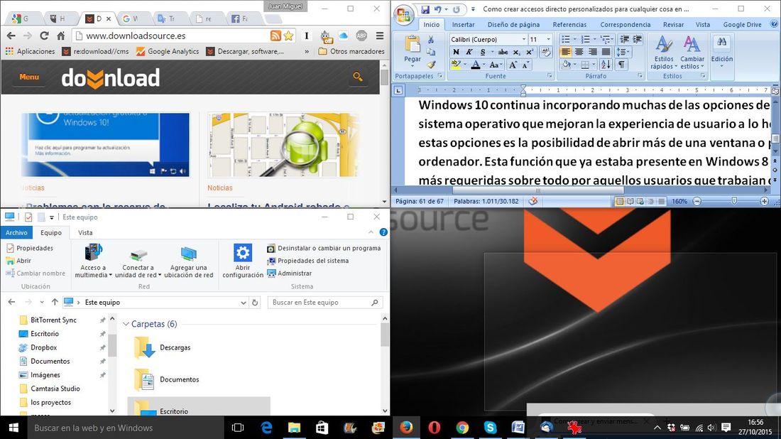 Como Mostrar Y Trabajar Con O M S Ventanas A La Vez En La Pantalla De Windows